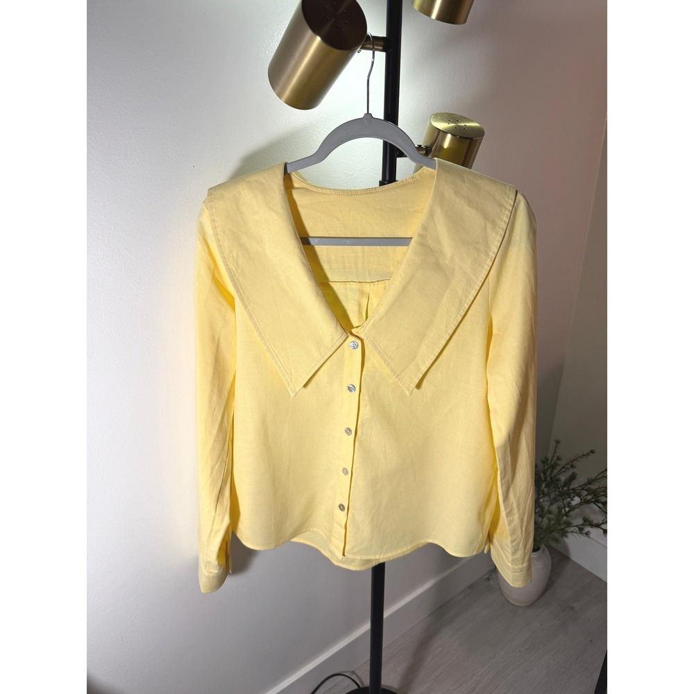 pilgrim collar pastel butter yellow linen poet med romantic literary cottagecore